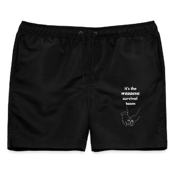 Hochzeits Survival Team - Männer Badeshorts - Schwarz - Vorne - AI Model Male 178 light (178cm)