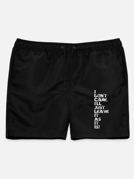I Don't Care v2 - Männer Badeshorts - Schwarz