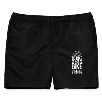 Mit dem Fahrrad oder nicht mit dem Fahrrad. Das ist keine Frage - Männer Badeshorts - Schwarz - Vorne - AI Model Male 178 light (178cm)