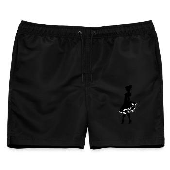 auf Schwarz - Männer Badeshorts - Schwarz - Vorne - AI Model Male 178 light (178cm)