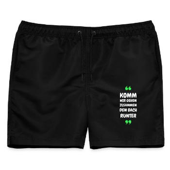 Komm wir gehen zusammen den Bach runter - Männer Badeshorts - Schwarz - Vorne - AI Model Male 178 light (178cm)