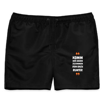 Komm wir gehen zusammen den Bach runter - Männer Badeshorts - Schwarz - Vorne - AI Model Male 178 light (178cm)