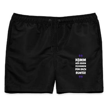 Komm wir gehen zusammen den Bach runter - Männer Badeshorts - Schwarz - Vorne - AI Model Male 178 light (178cm)