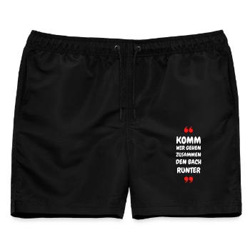 Komm wir gehen zusammen den Bach runter - Männer Badeshorts - Schwarz - Vorne - AI Model Male 178 light (178cm)