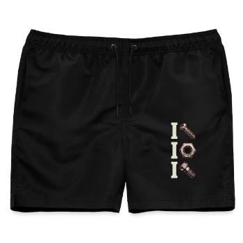 T Hardware Icon Trio - Männer Badeshorts - Schwarz - Vorne - AI Model Male 178 light (178cm)