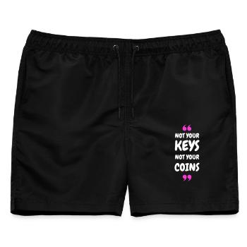 Not Your Keys. Not your Coins! für Hodler & Krypto - Männer Badeshorts - Schwarz - Vorne - AI Model Male 178 light (178cm)