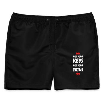 Not Your Keys. Not your Coins! für Hodler & Krypto - Männer Badeshorts - Schwarz - Vorne - AI Model Male 178 light (178cm)