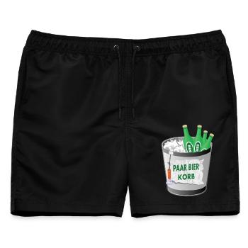 Paar Bier Korb - Männer Badeshorts - Schwarz - Vorne - AI Model Male 178 light (178cm)