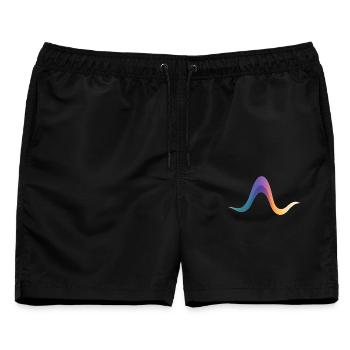 Reaction Pathway Flow – Der Weg der Veränderung - Männer Badeshorts - Schwarz - Vorne - AI Model Male 178 light (178cm)