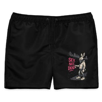 Spray Graffiti Sex Not Dead Bunny Urban Street Art - Männer Badeshorts - Schwarz - Vorne - AI Model Male 178 light (178cm)