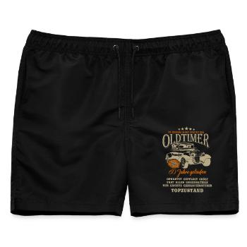 60 Geburtstag Oldtimer 1966 2026 - Männer Badeshorts - Schwarz - Vorne - AI Model Male 178 light (178cm)