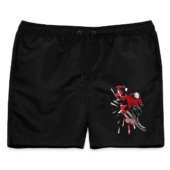 Ski - Skiurlaub - Skifahren - Männer Badeshorts - Schwarz - Vorne - AI Model Male 178 light (178cm)