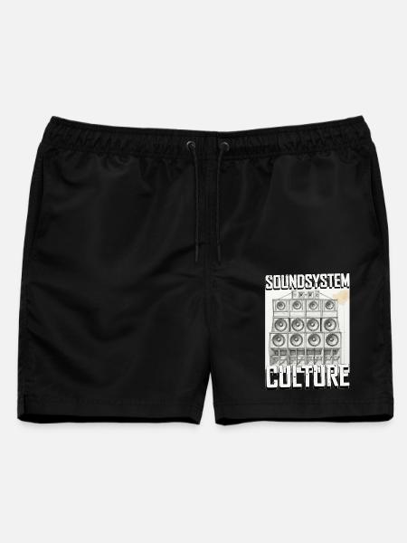 Soundsystem Culture Skizze - Männer Badeshorts - Schwarz