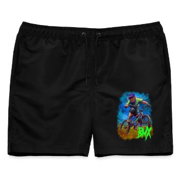 BMX  - Männer Badeshorts - Schwarz - Vorne - AI Model Male 178 light (178cm)