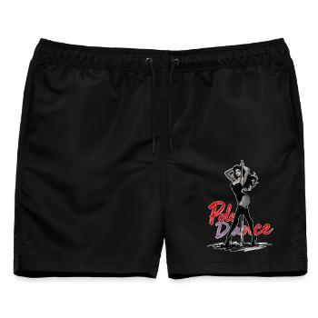 Pole Dance High Heels Silhouette in Schwarz-Weiß - Männer Badeshorts - Schwarz - Vorne - AI Model Male 178 light (178cm)