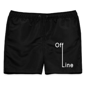 Off Line - Männer Badeshorts - Schwarz - Vorne - AI Model Male 178 light (178cm)