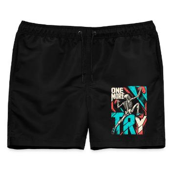 Bouldern Skelett One More Try - Männer Badeshorts - Schwarz - Vorne - AI Model Male 178 light (178cm)