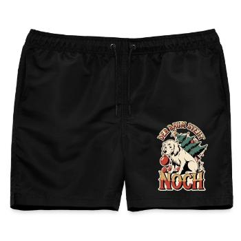 Der Baum steht. Noch. – Weihnachten mit Hund - Männer Badeshorts - Schwarz - Vorne - AI Model Male 178 light (178cm)
