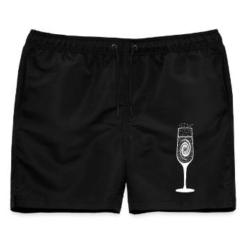 Glas, Sterne und Galaxie - Männer Badeshorts - Schwarz - Vorne - AI Model Male 178 light (178cm)