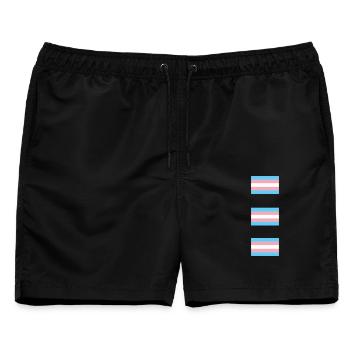 Trans Pride-Flaggen - Männer Badeshorts - Schwarz - Vorne - AI Model Male 178 light (178cm)