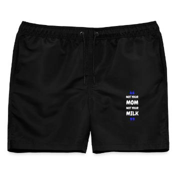 Not Your Mum Not Your Milk - Männer Badeshorts - Schwarz - Vorne - AI Model Male 178 light (178cm)