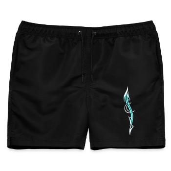 Mond Tribal Tattoo - Männer Badeshorts - Schwarz - Vorne - AI Model Male 178 light (178cm)