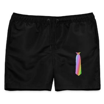 Aquarellierte Farbverlauf Vasen Illustration - Männer Badeshorts - Schwarz - Vorne - AI Model Male 178 light (178cm)