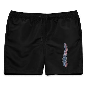 Wirbelsäule Anatomie Aquarell Physiotherapie - Männer Badeshorts - Schwarz - Vorne - AI Model Male 178 light (178cm)