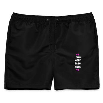 Learn More Earn More - Männer Badeshorts - Schwarz - Vorne - AI Model Male 178 light (178cm)