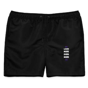 Learn More Earn More - Männer Badeshorts - Schwarz - Vorne - AI Model Male 178 light (178cm)