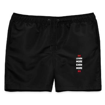 Learn More Earn More - Männer Badeshorts - Schwarz - Vorne - AI Model Male 178 light (178cm)