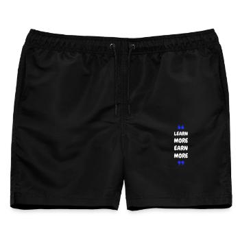 Learn More Earn More - Männer Badeshorts - Schwarz - Vorne - AI Model Male 178 light (178cm)