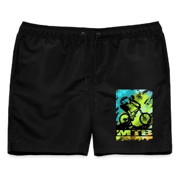 MTB Bike - Männer Badeshorts - Schwarz - Vorne - AI Model Male 178 light (178cm)