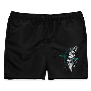 Maiglöckchen Pfeil Bogen - Männer Badeshorts - Schwarz - Vorne - AI Model Male 178 light (178cm)