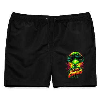 We are comming - Männer Badeshorts - Schwarz - Vorne - AI Model Male 178 light (178cm)
