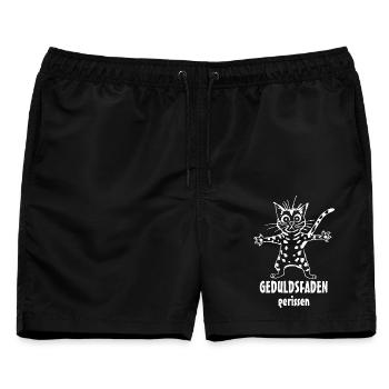 Geduldsfaden - Männer Badeshorts - Schwarz - Vorne - AI Model Male 178 light (178cm)
