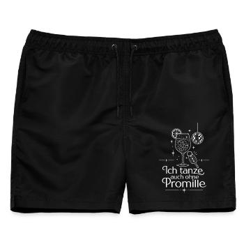 Null Prozent mit voller Attitüde - Männer Badeshorts - Schwarz - Vorne - AI Model Male 178 light (178cm)