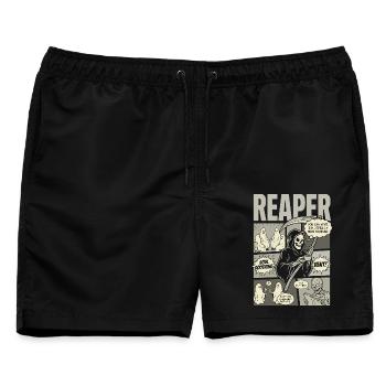 Reaper Self Help Dark Humor Design - Männer Badeshorts - Schwarz - Vorne - AI Model Male 178 light (178cm)