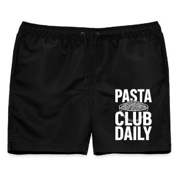 Pasta Club Daily für Nudelfans - Männer Badeshorts - Schwarz - Vorne - AI Model Male 178 light (178cm)