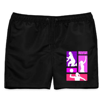 Handball Handballer Handball Trainer Fan Geschenk - Männer Badeshorts - Schwarz - Vorne - AI Model Male 178 light (178cm)