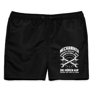 Anlagenmechaniker SHK Sanitär Heizung Handwerk - Männer Badeshorts - Schwarz - Vorne - AI Model Male 178 light (178cm)