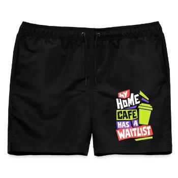 My Cafe Has a Waitlist - Männer Badeshorts - Schwarz - Vorne - AI Model Male 178 light (178cm)