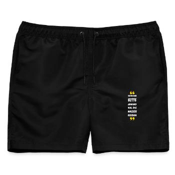 Kann mir bitte jemand das Wasser reichen? - Männer Badeshorts - Schwarz - Vorne - AI Model Male 178 light (178cm)