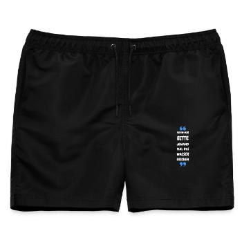 Kann mir bitte jemand das Wasser reichen? - Männer Badeshorts - Schwarz - Vorne - AI Model Male 178 light (178cm)