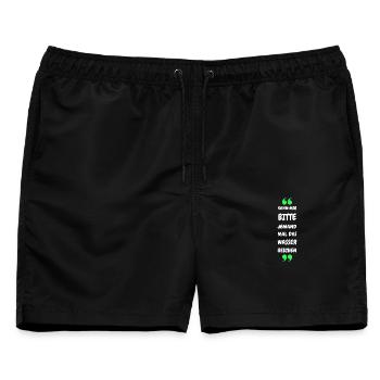Kann mir bitte jemand das Wasser reichen? - Männer Badeshorts - Schwarz - Vorne - AI Model Male 178 light (178cm)