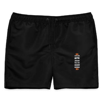 Kann mir bitte jemand das Wasser reichen? - Männer Badeshorts - Schwarz - Vorne - AI Model Male 178 light (178cm)
