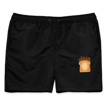 Schoko Creme Toast - Männer Badeshorts - Schwarz - Vorne - AI Model Male 178 light (178cm)