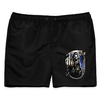 Sensenmann - Männer Badeshorts - Schwarz - Vorne - AI Model Male 178 light (178cm)