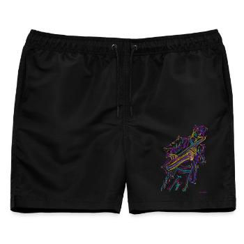 Jazz Saxophon - Männer Badeshorts - Schwarz - Vorne - AI Model Male 178 light (178cm)