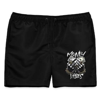 Geld Vibes Motiv Money Vibes - Männer Badeshorts - Schwarz - Vorne - AI Model Male 178 light (178cm)